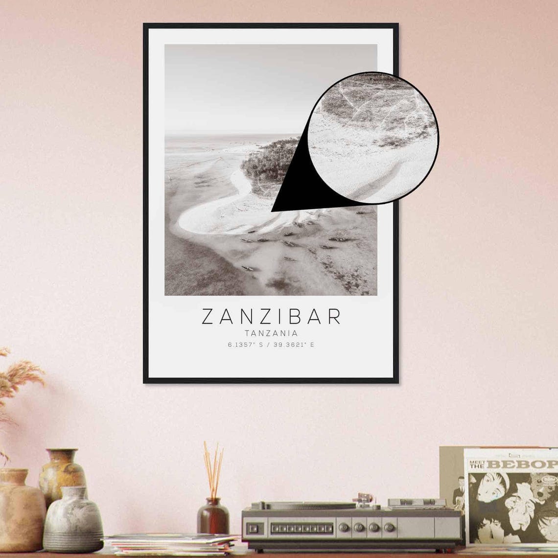 Zanzibar Tanzania Travel Photo Poster Bw Zanzibar Travel Print Minimalist Travel Poster Print - Image 4