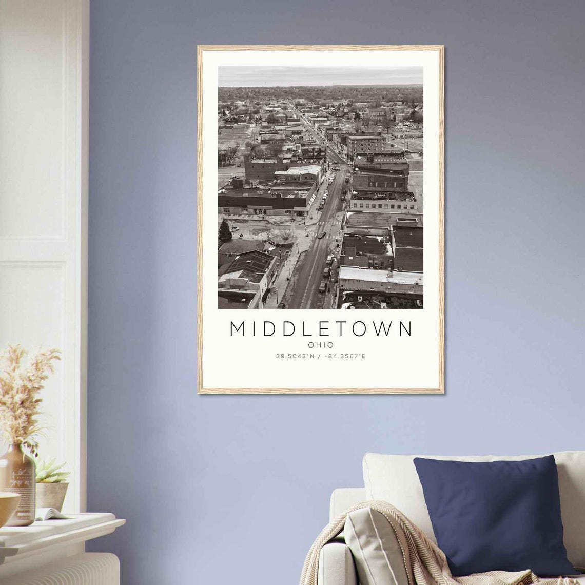 Middletown Ohio Downtown Main Street Aerial Minimalist Travel Poster - Image 2