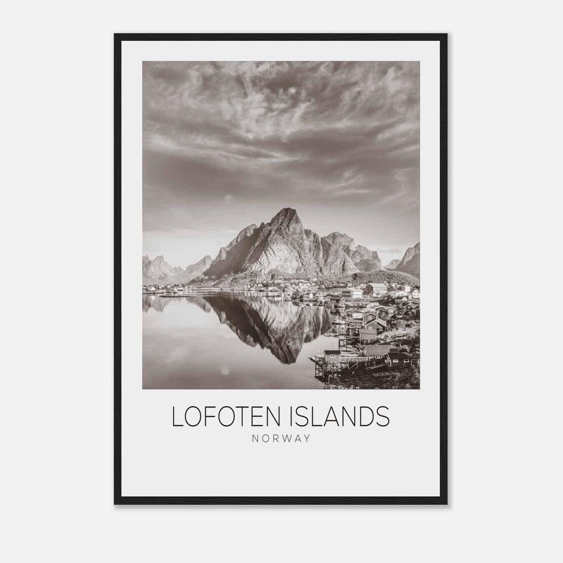 Lofoten Islands Norway Arctic Fishing Village Mountain Poster