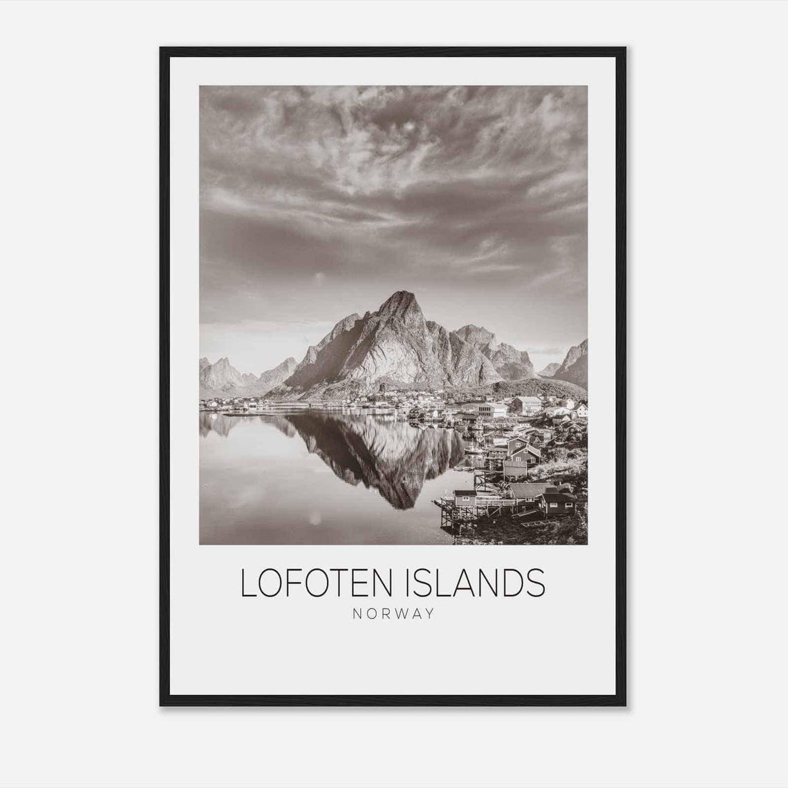 Lofoten Islands Norway Travel Photo Poster Bw Lofoten Islands Travel Print Minimalist Travel Poster Print
