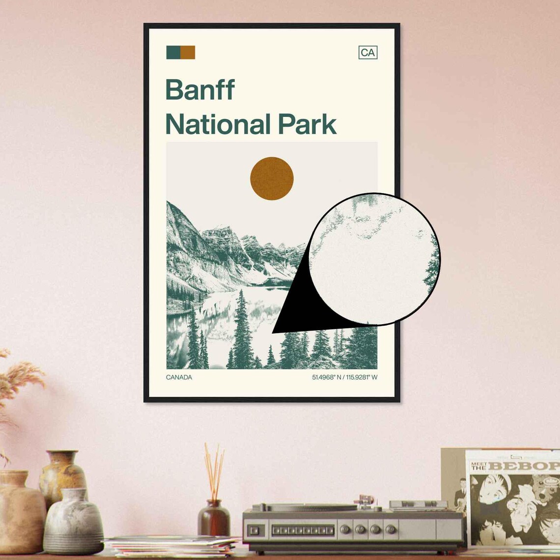 Banff National Park Minimalist Monochrome Travel Poster - Image 4