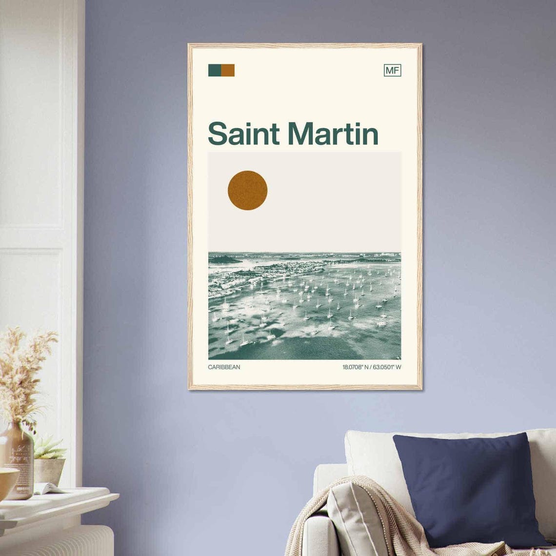 Saint Martin Caribbean Minimalist Monochrome Travel Photo Poster - Image 2
