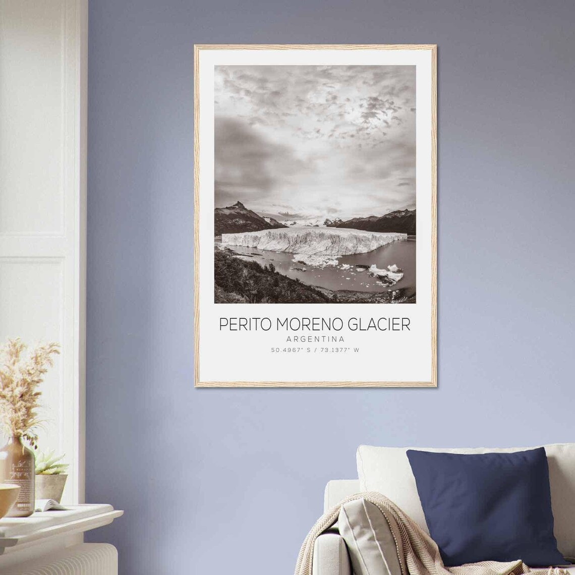 Perito Moreno Glacier Argentina Icefield Black White Photo Poster - Image 2