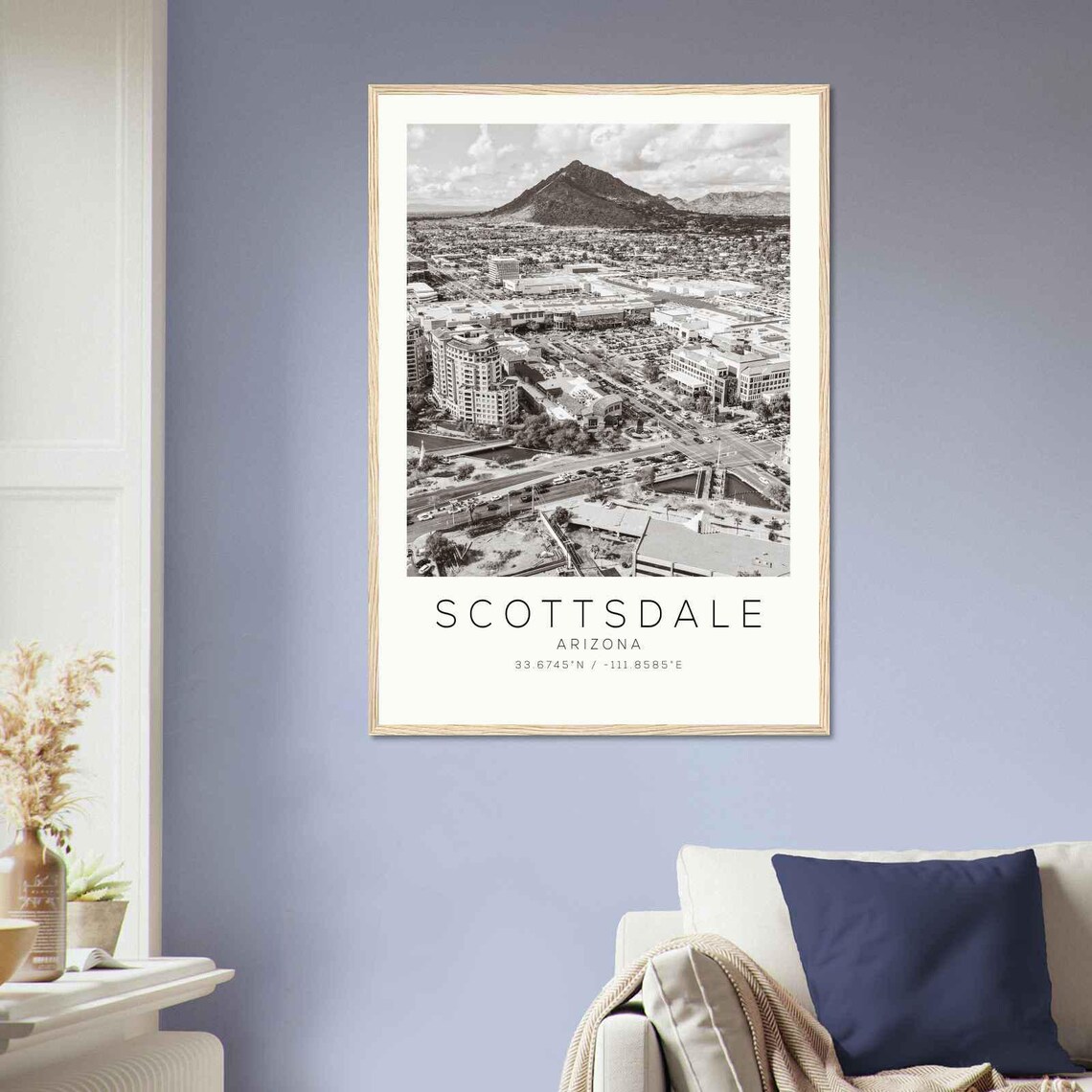 Scottsdale Arizona Camelback Mountain Aerial Minimalist Photo Poster - Image 2