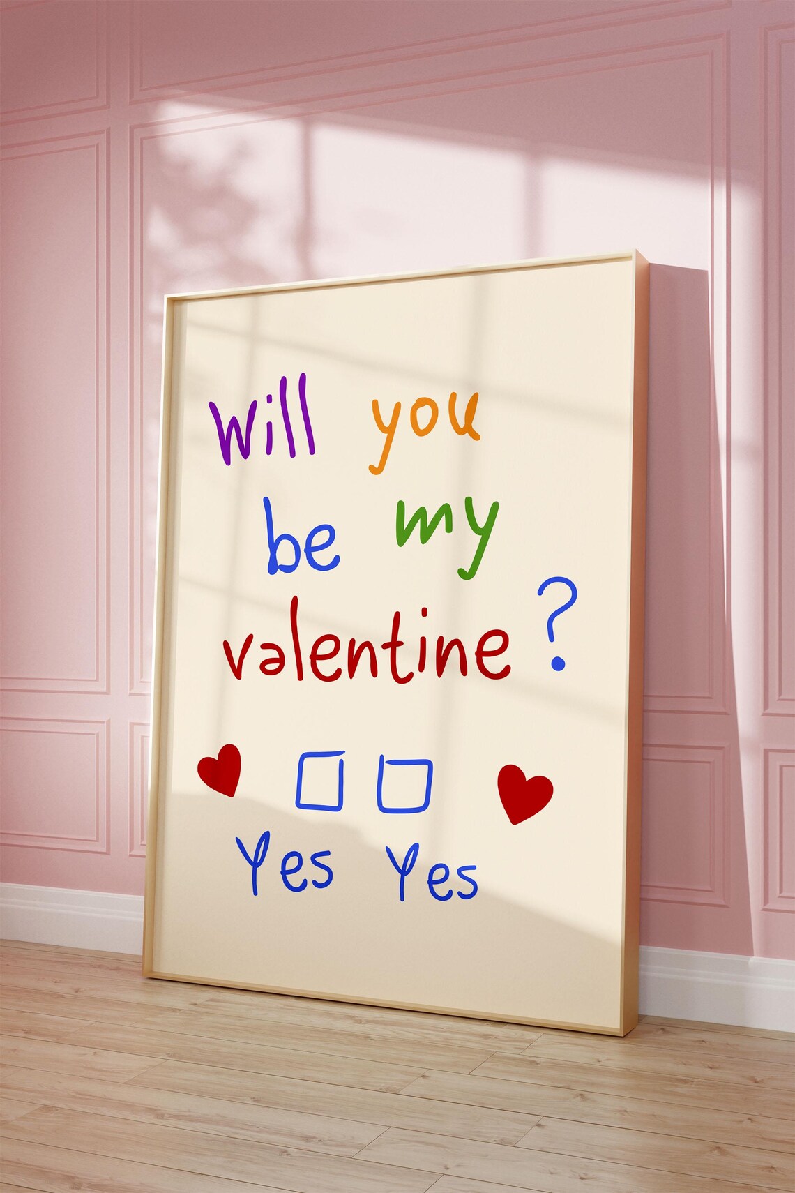 Will You Be My Valentine Quiz Sweet Colorful Hand Lettered Poster - Image 2