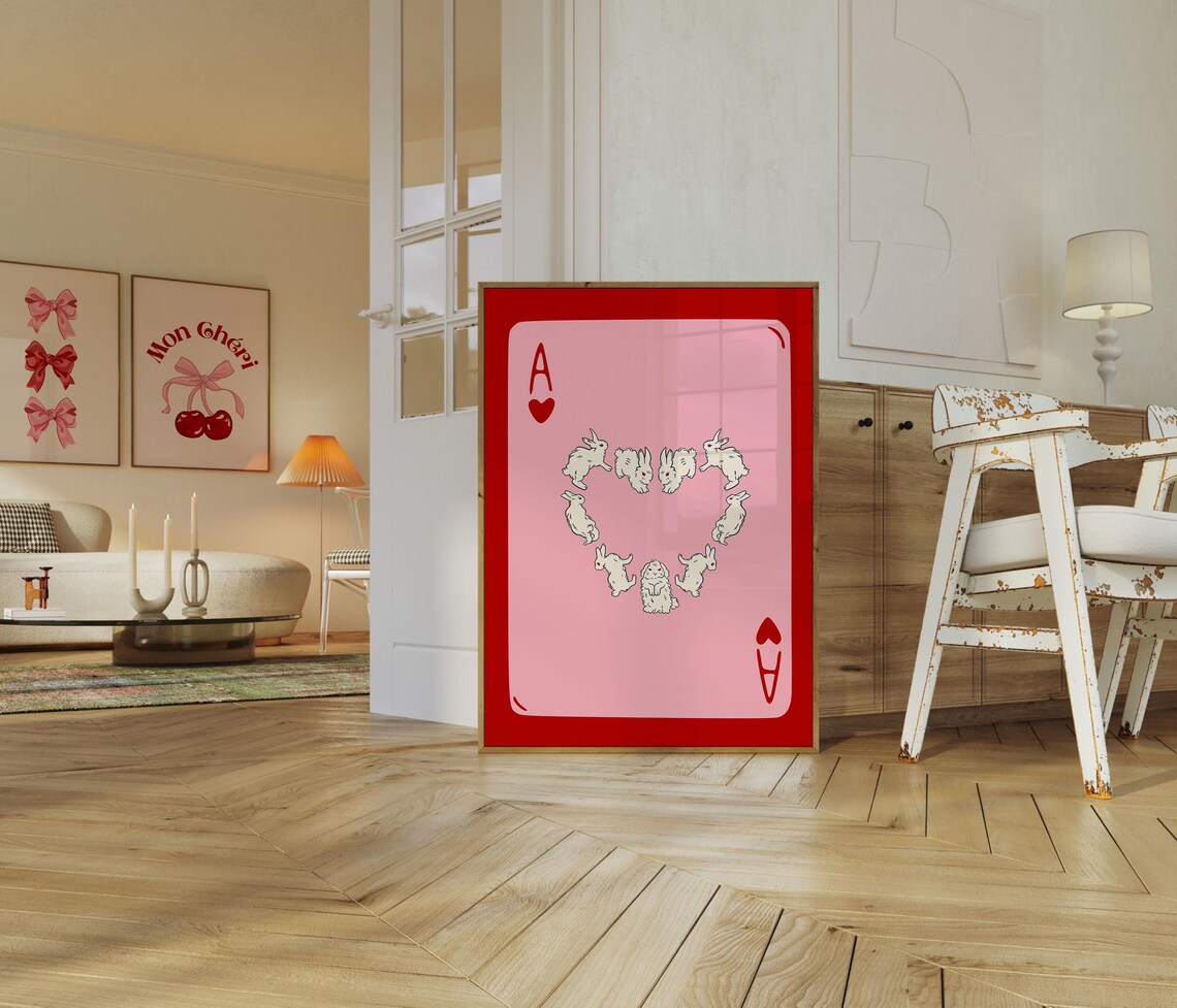 Ace Of Hearts Playing Card, Retro Poster Print - Image 4