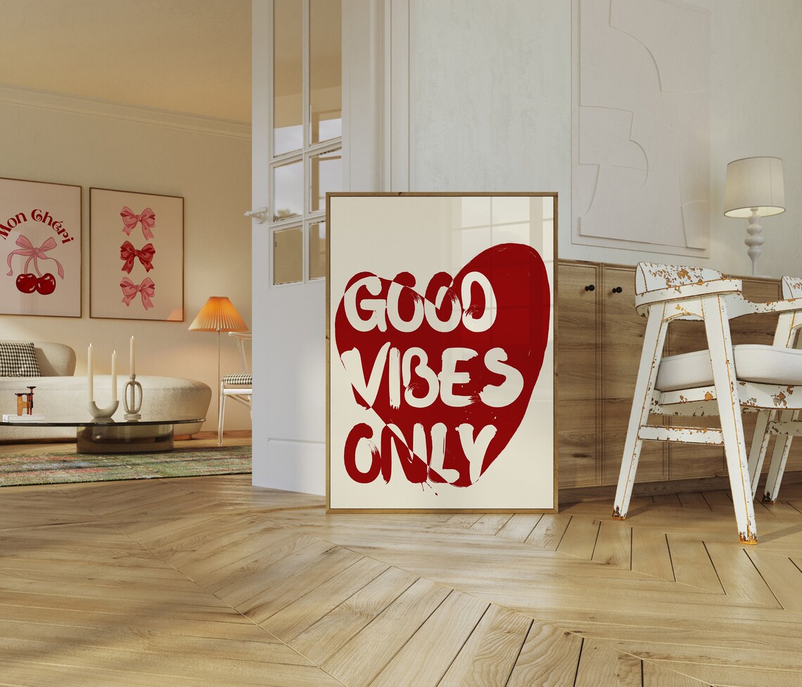 Good Vibes Only Print, Positive Dorm Wall Art - Image 2