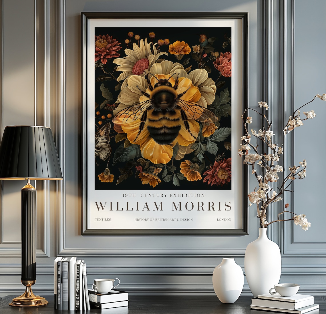 William Morris Exhibition Poster, Vintage Art Print