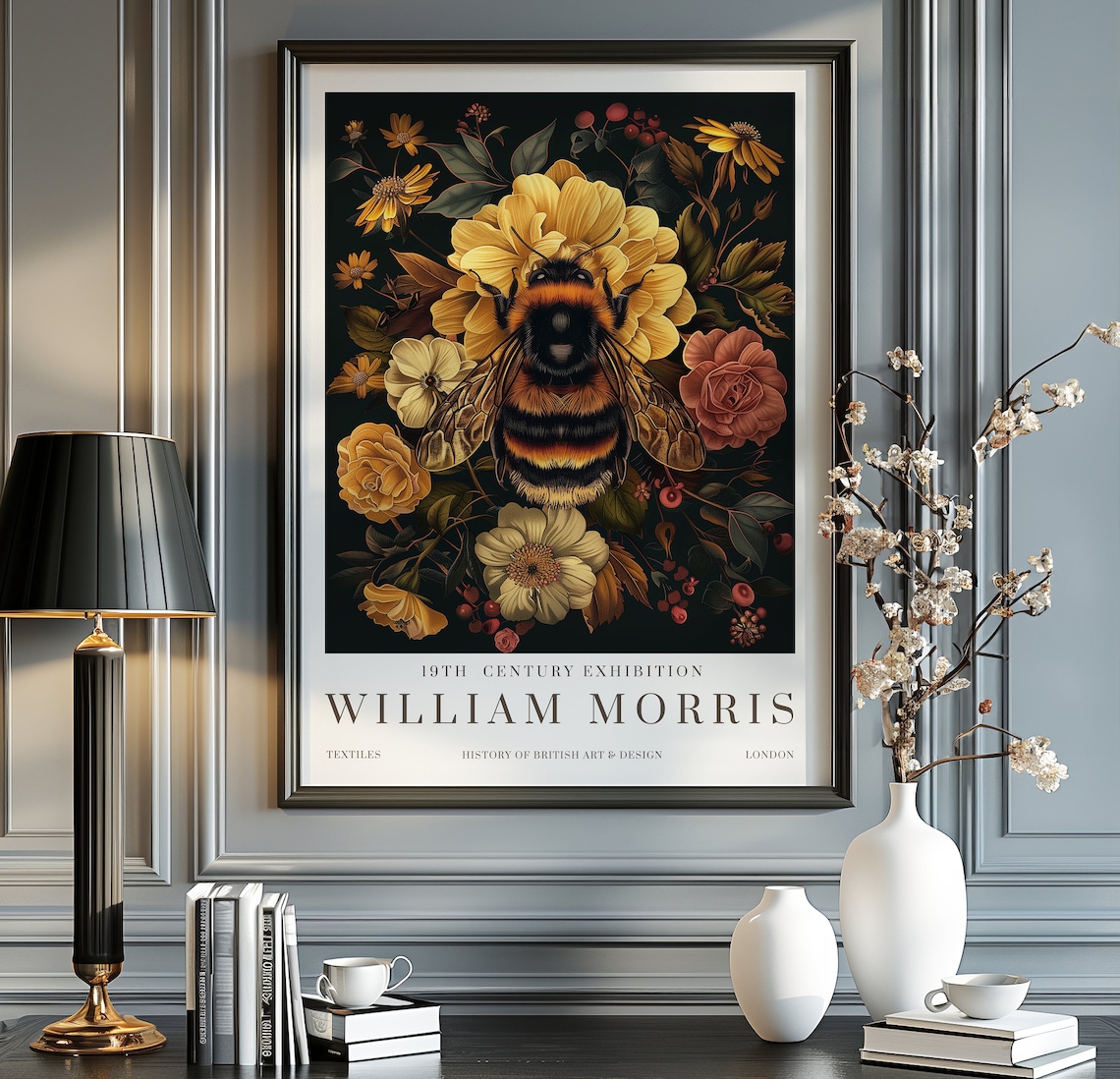 William Morris Exhibition Poster, Vintage Art Print