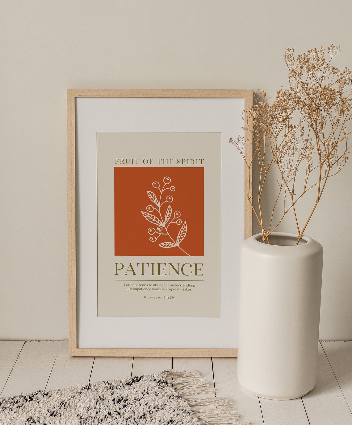 Fruit of the Spirit Patience Proverbs 14:29 Botanical Art Print - Image 2