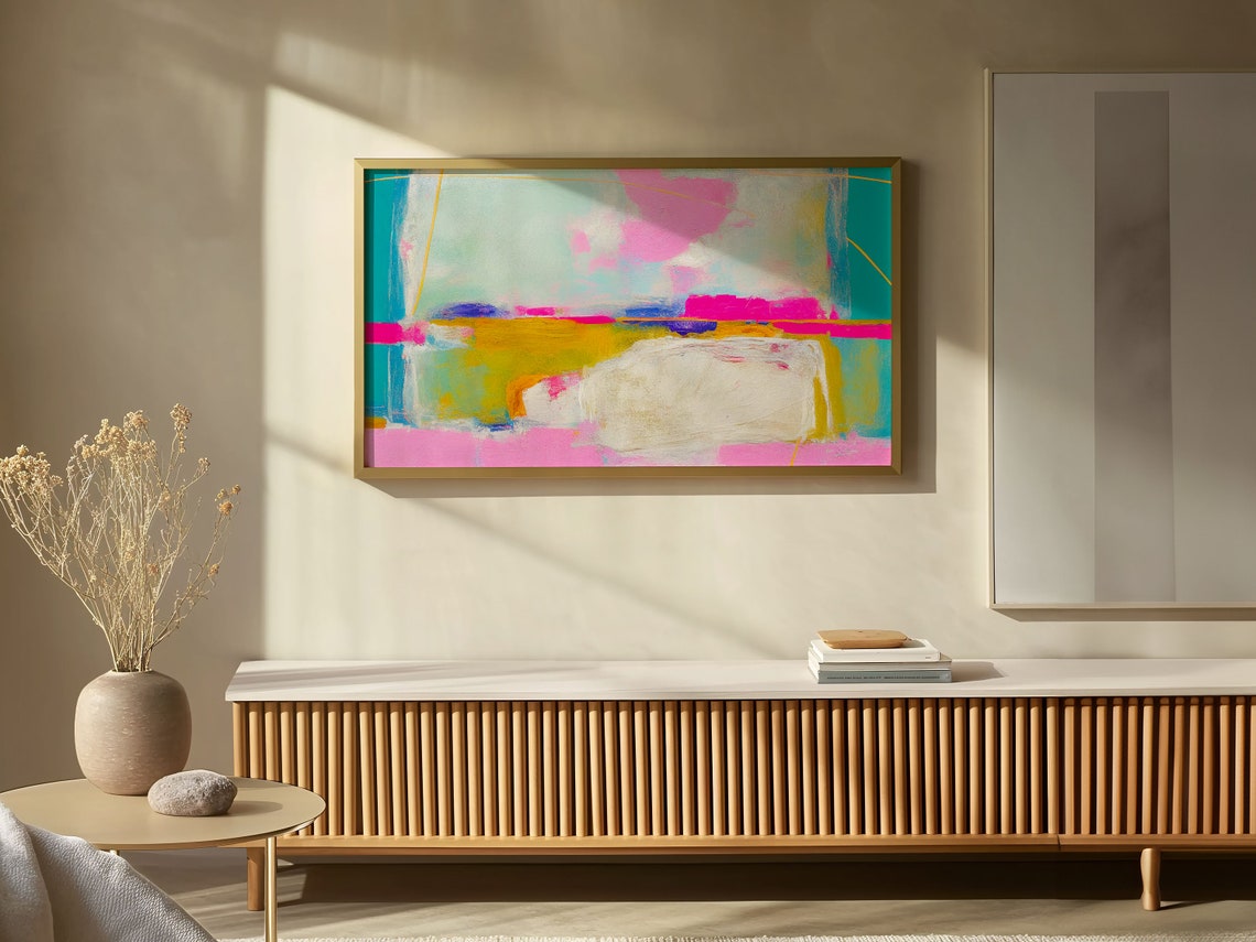 Pastel Color Block Abstract 4K 16:9 Frame TV Digital Art Print - Image 3