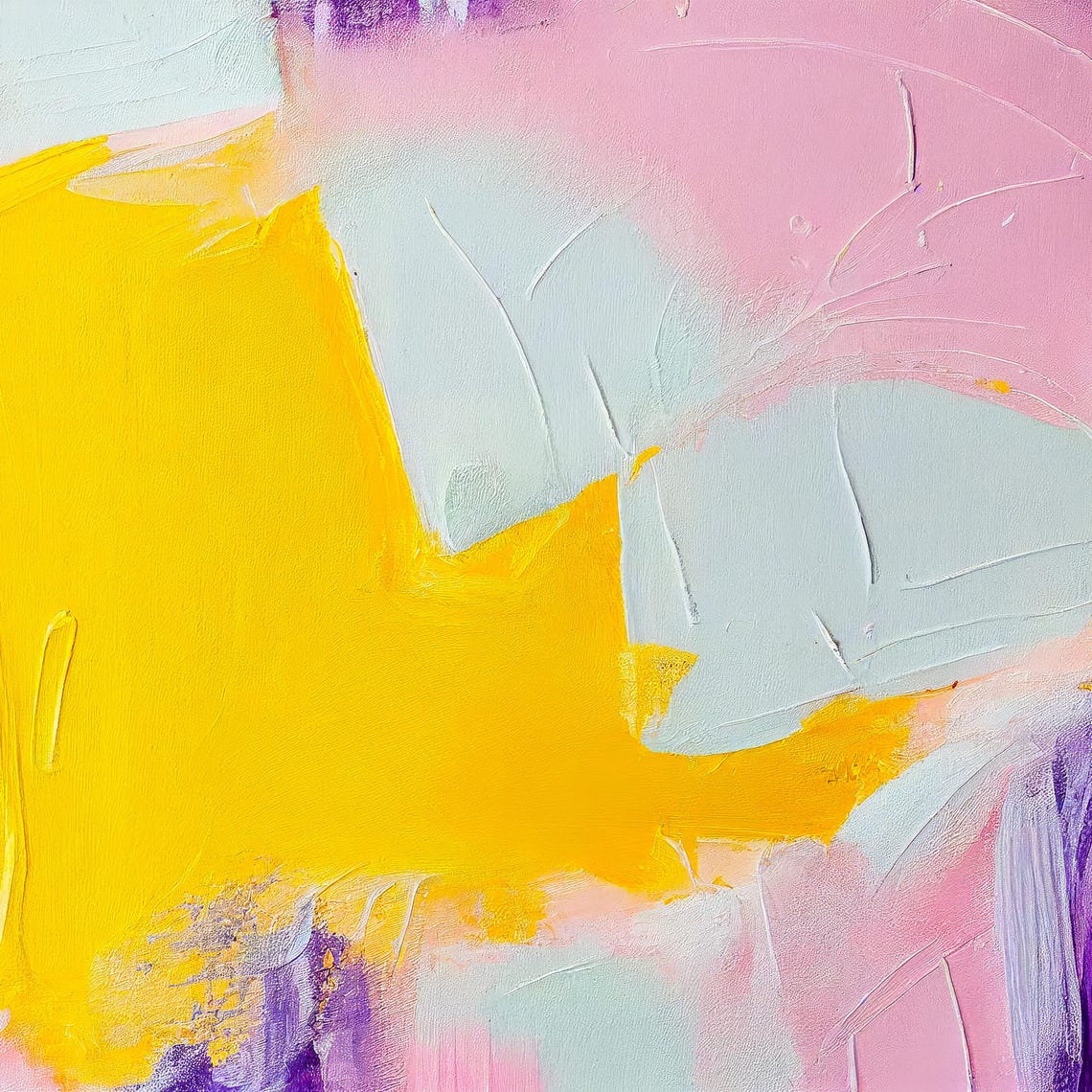 Sunny Yellow Blush Pink Violet Dreamy Abstract Painting Poster - Image 3