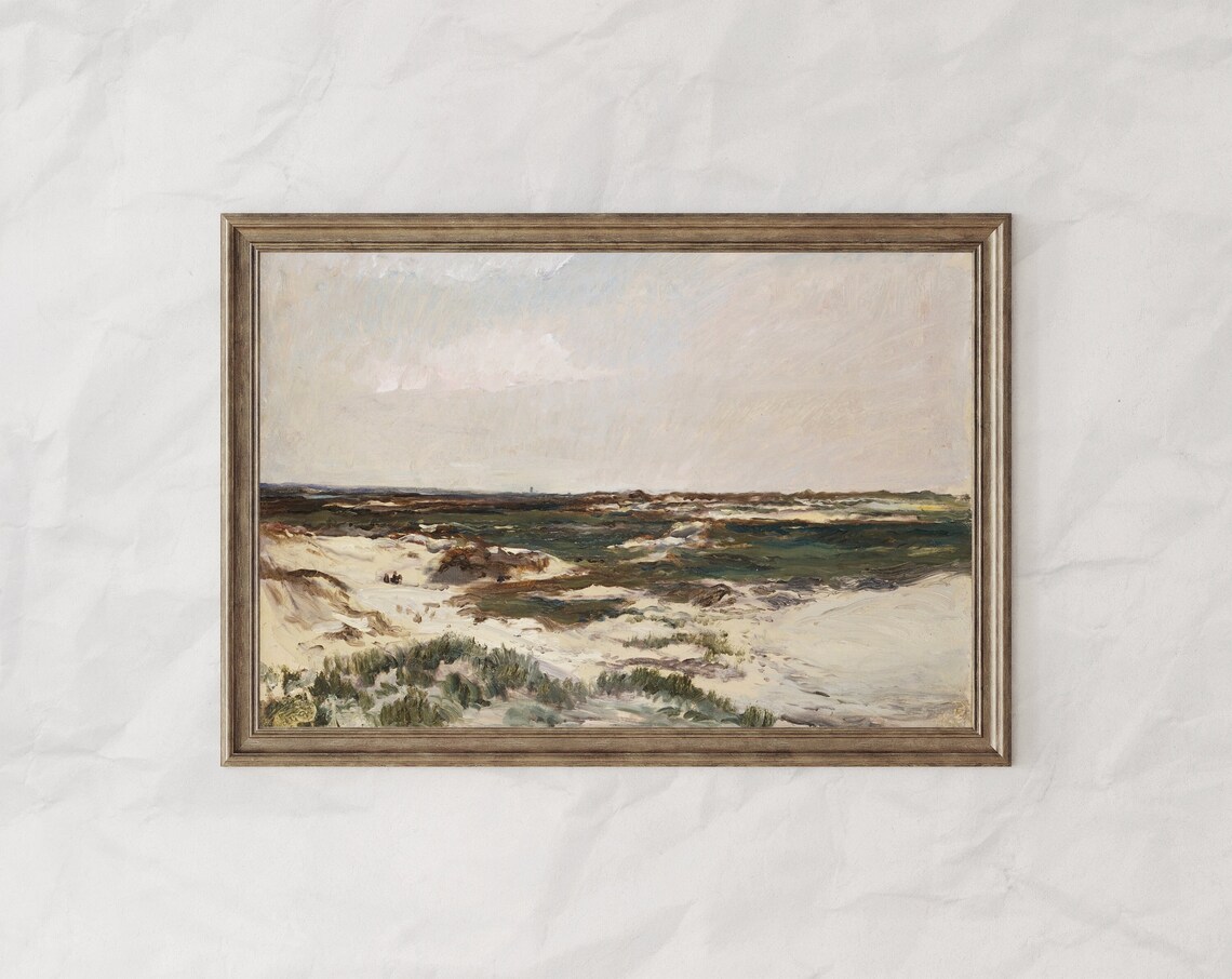 The Dunes At Camiers France Sandy Coast Waves Antique French Coastal Art Poster