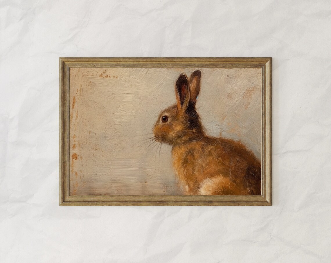 Vintage Easter Rabbit Art Print, Nursery Decor - Image 3