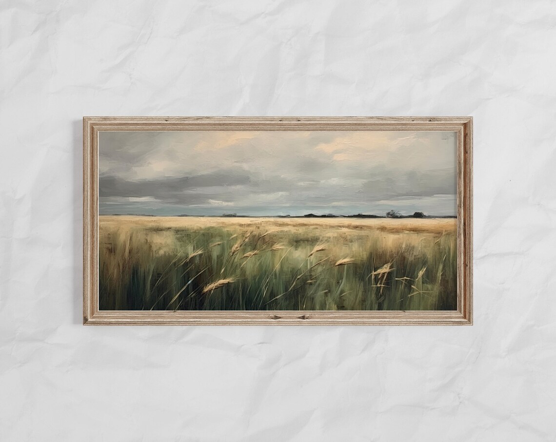 Rustic Wheat Field, Vintage Farmhouse Art Print