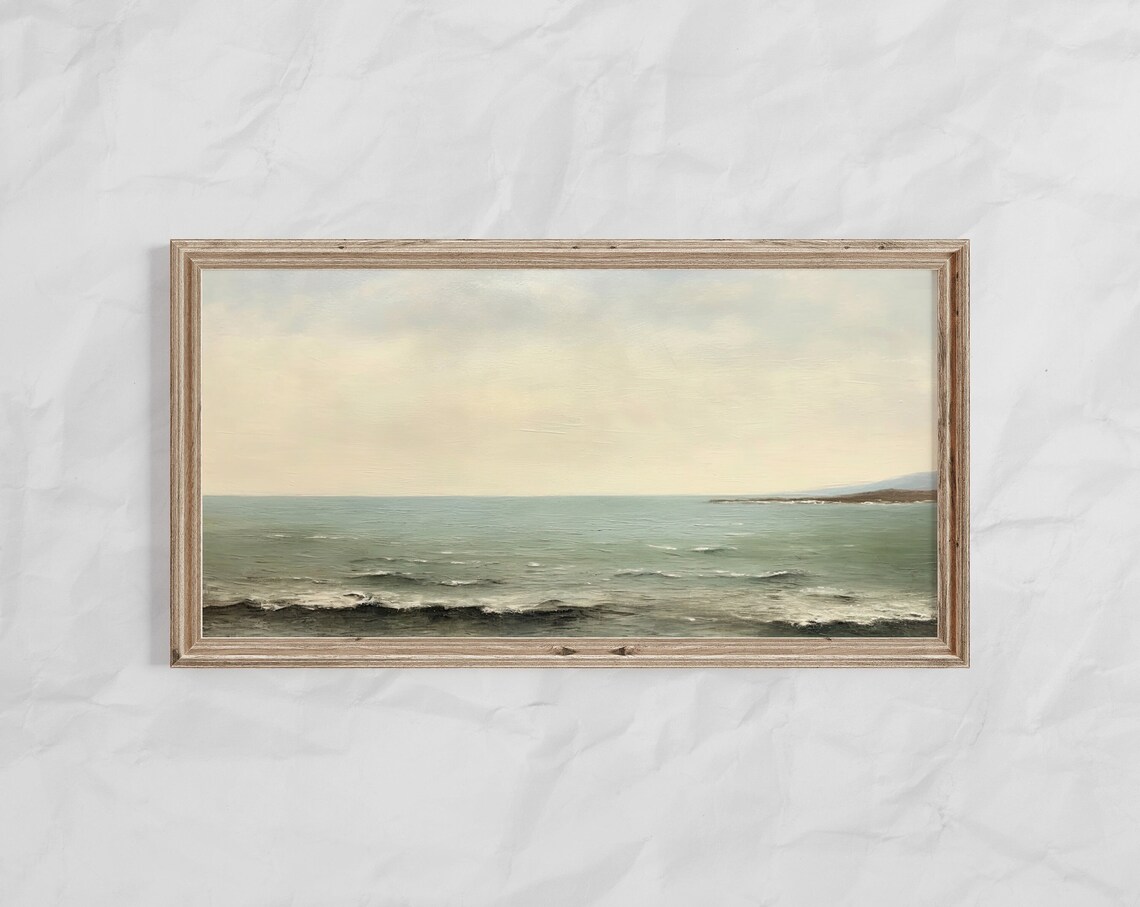 Panoramic Sea Scape Print Panoramic Vintage Moody Art Country House Wall Print Rustic Panoramic Print Antique Prints