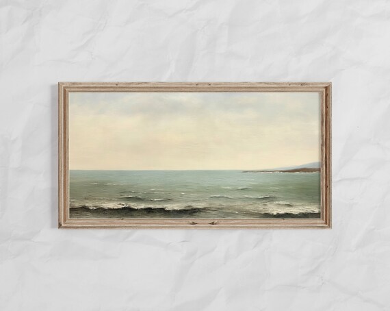 Panoramic Sea Scape Print Panoramic Vintage Moody Art Country House Wall Print Rustic Panoramic Print Antique Prints
