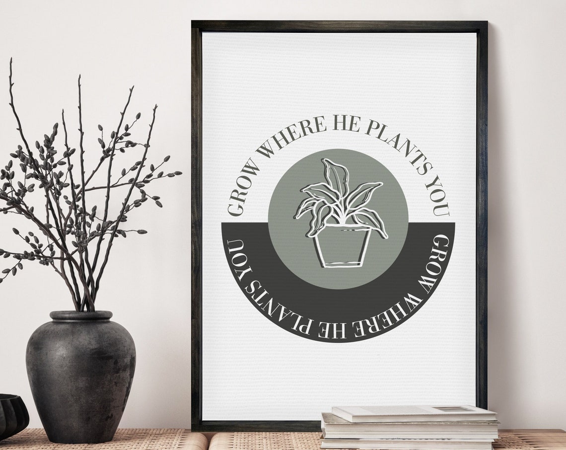 Grow Where He Plants You Religious Easter Decor He Is Risen Bible Verses Uplifting Religious Decor Prayer Faith Wood Framed