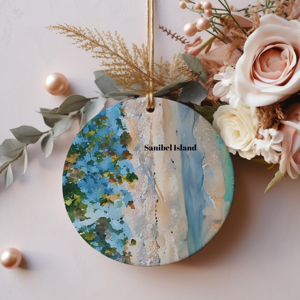 Sanibel Island Florida Abstract Beach Christmas Ornament Poster