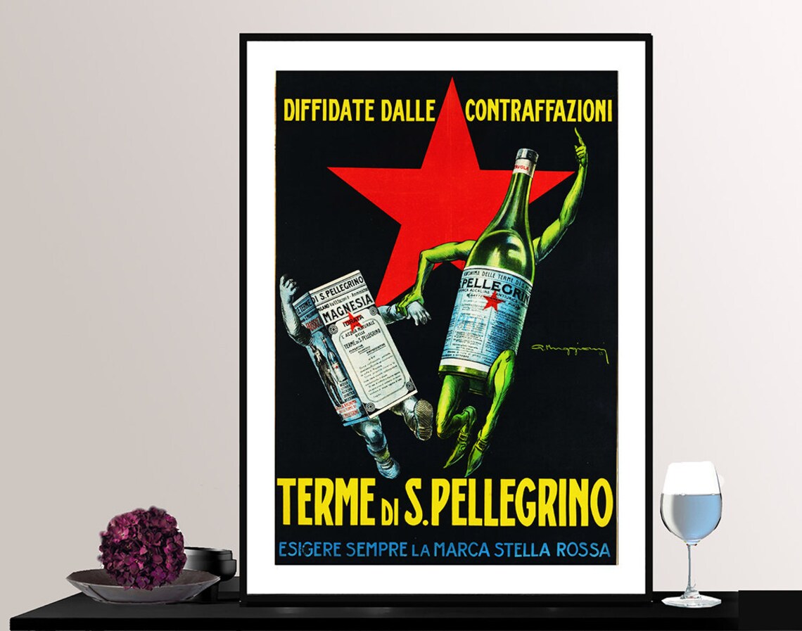Terme di S Pellegrino Stella Rossa Star Fighters Vintage Poster