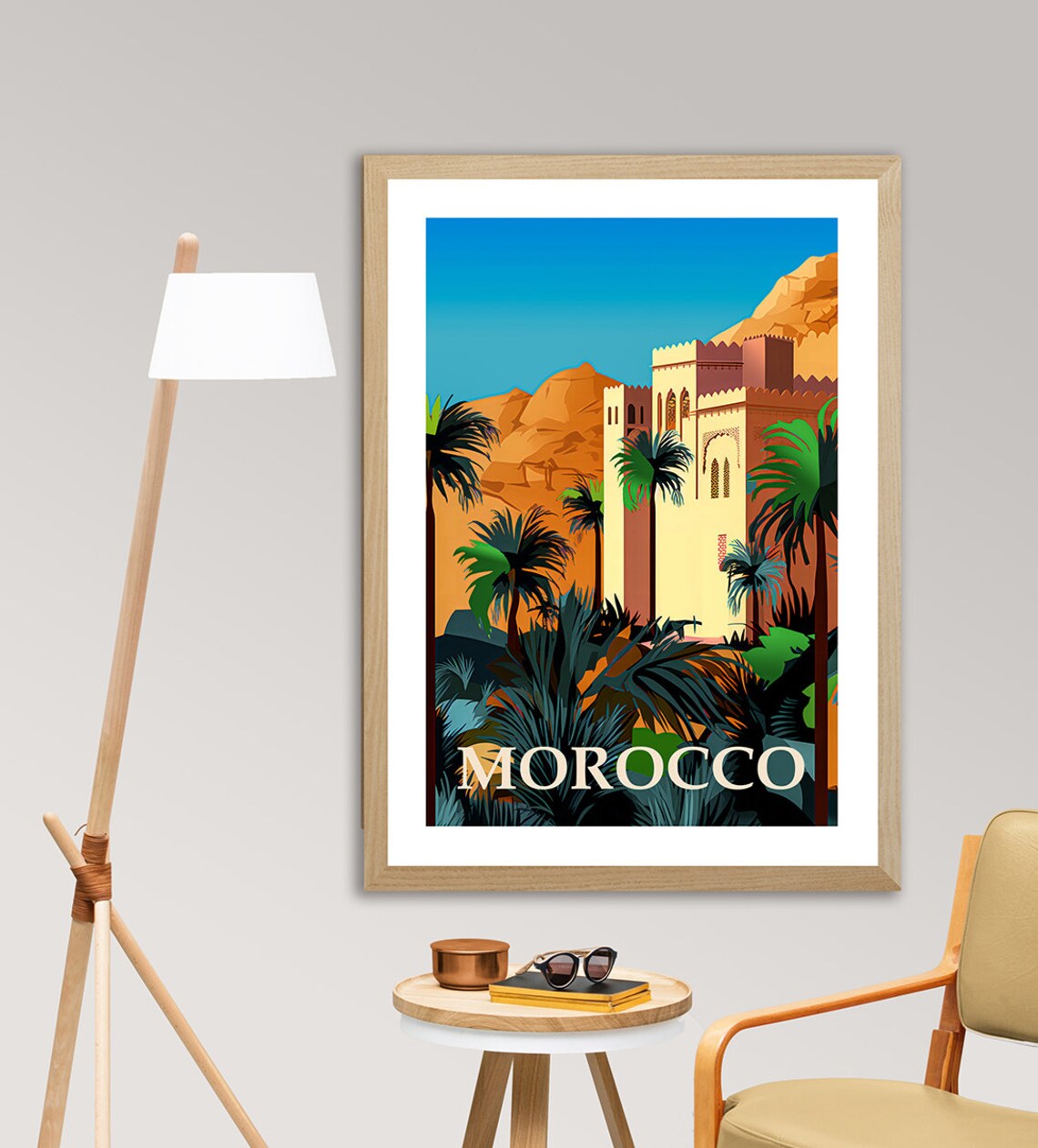 Morocco Kasbah Marrakech Travel Poster, Morocco