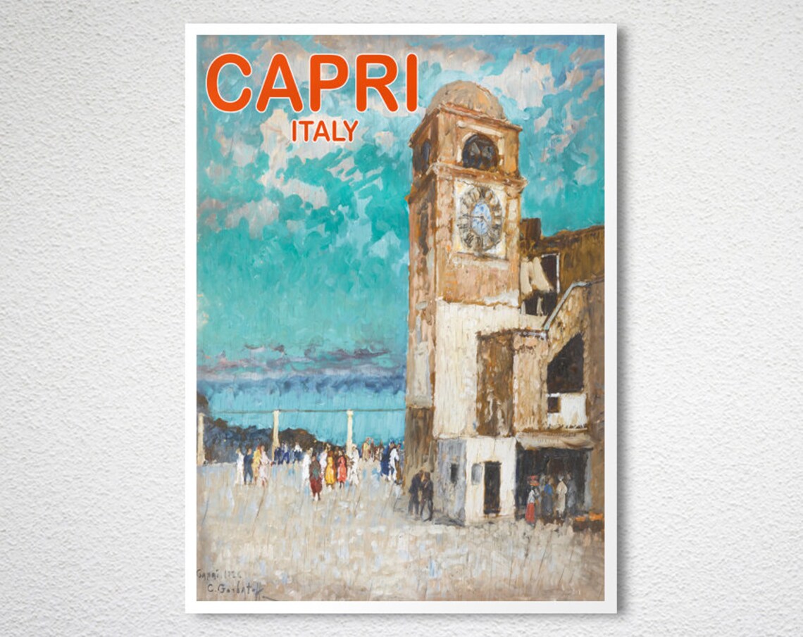 Capri Italy Vintage Travel Poster, European Wall Art Print - Image 2