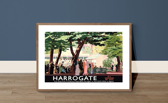 Harrogate Yorkshire England Vintage Travel Poster