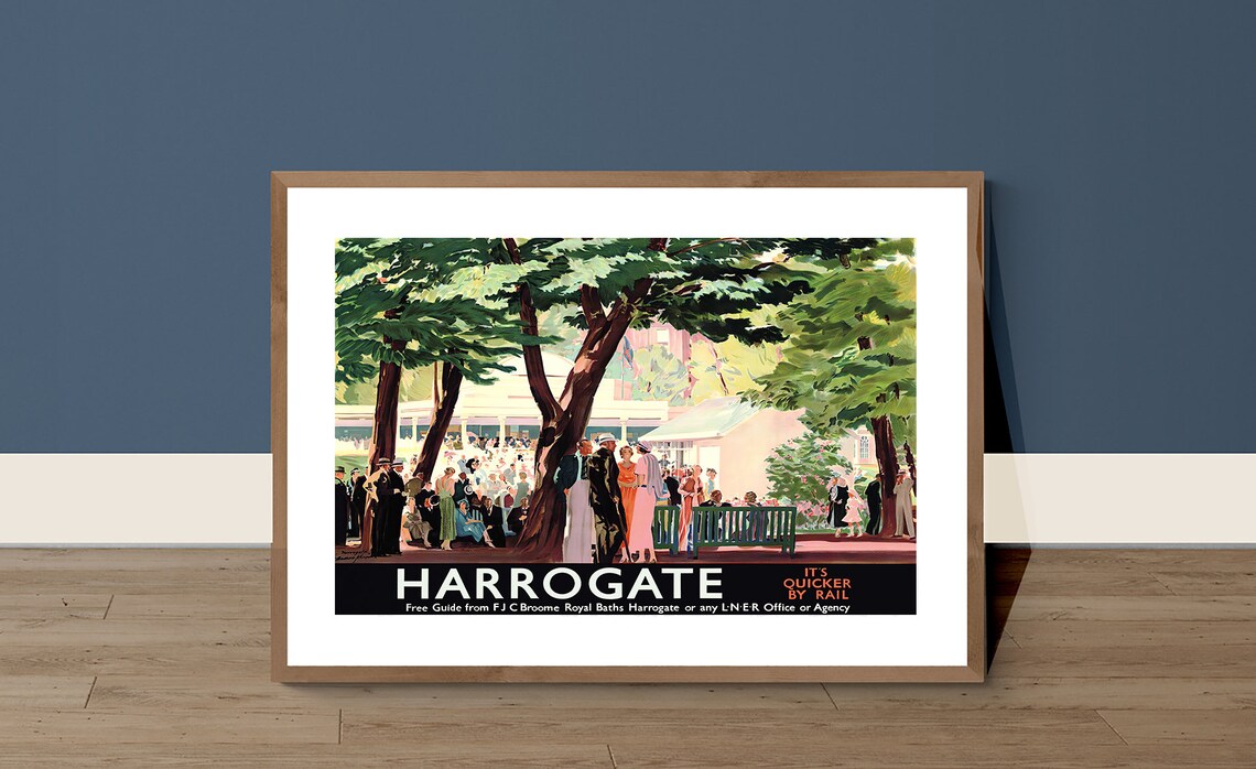 Harrogate Yorkshire England Vintage Travel Poster