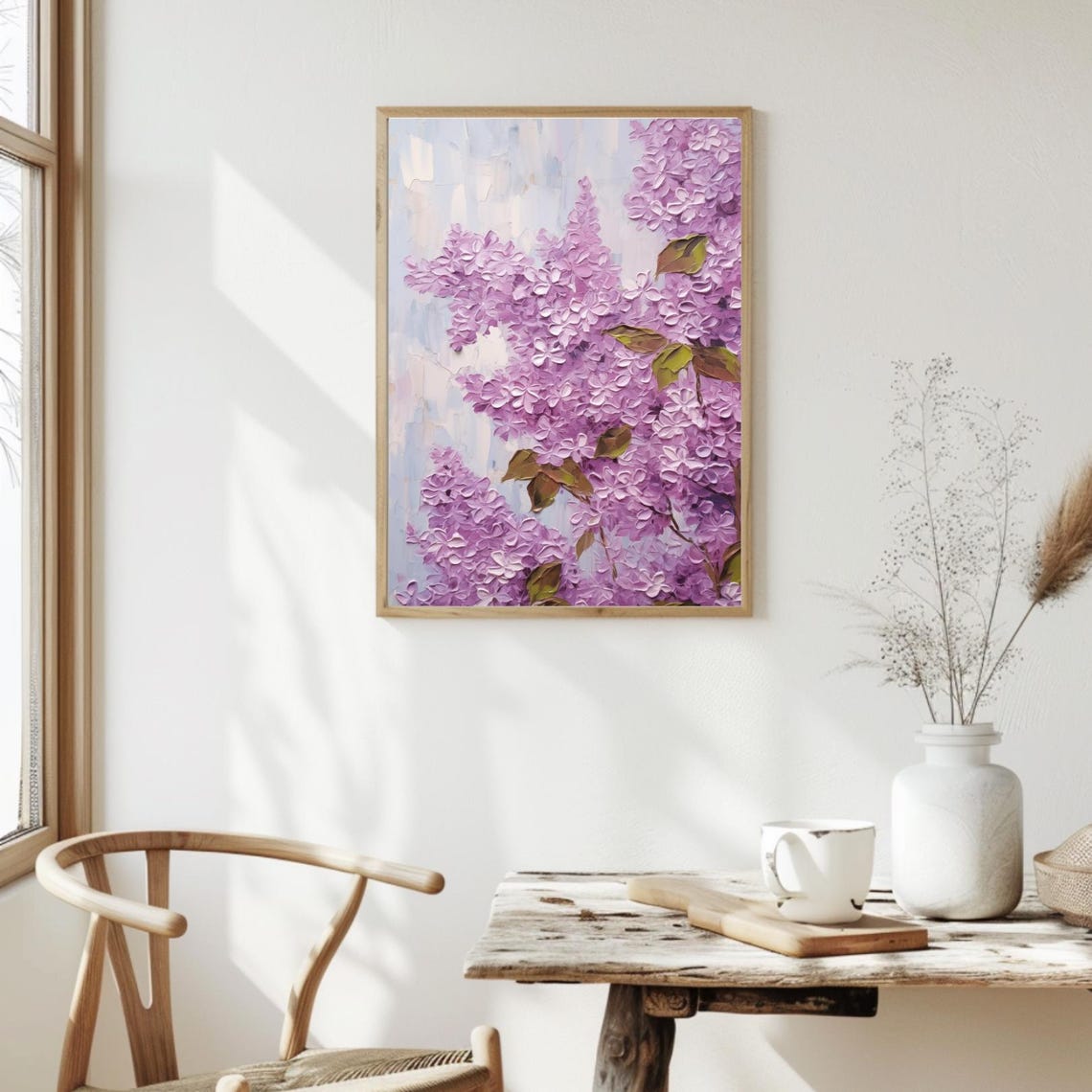 Lilac Art Print French Lilac Painting Vintage Floral Wall Art Spring Flower Impasto Oil Painting Provence Countryside Decor - Image 2