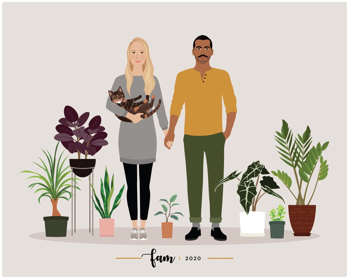Family Portrait Illustration, Wall Art Print - Image 4