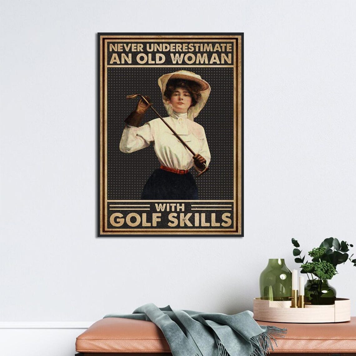 Never Underestimate An Old Woman With Golf Skills Vintage Poster - Image 2