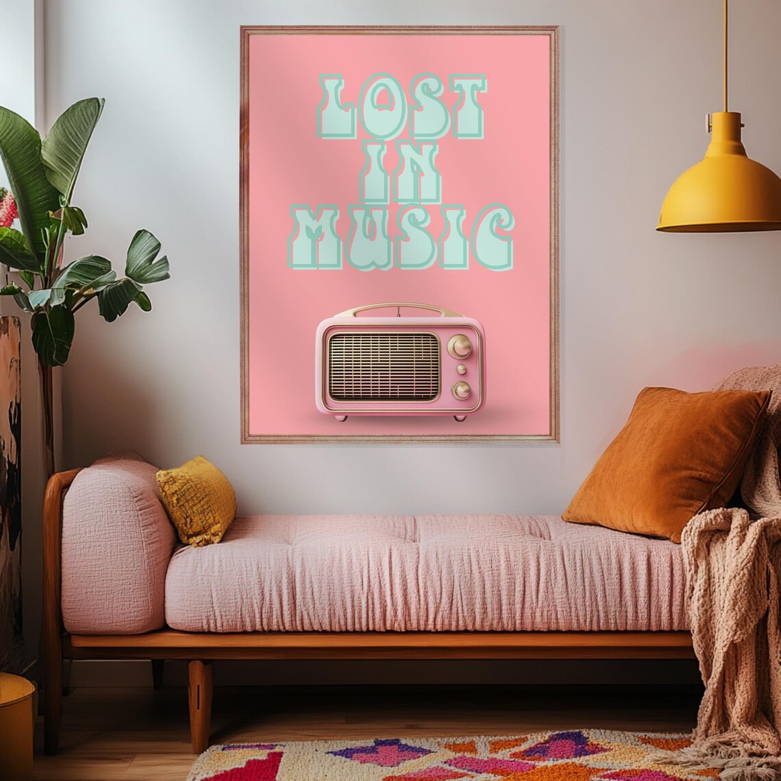 Lost In Music, Retro Art Print Gift For Music Lover - Image 2