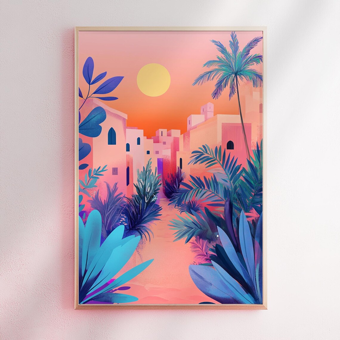 Morocco Travel Poster, Retro Surreal Dreamy
