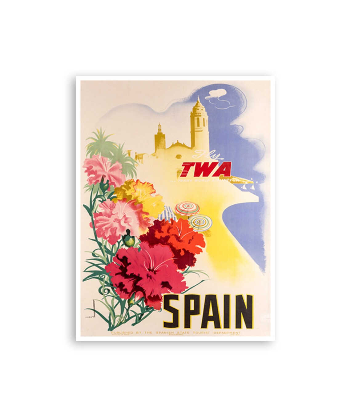 Retro Spain Travel Poster, Spanish Travel Art