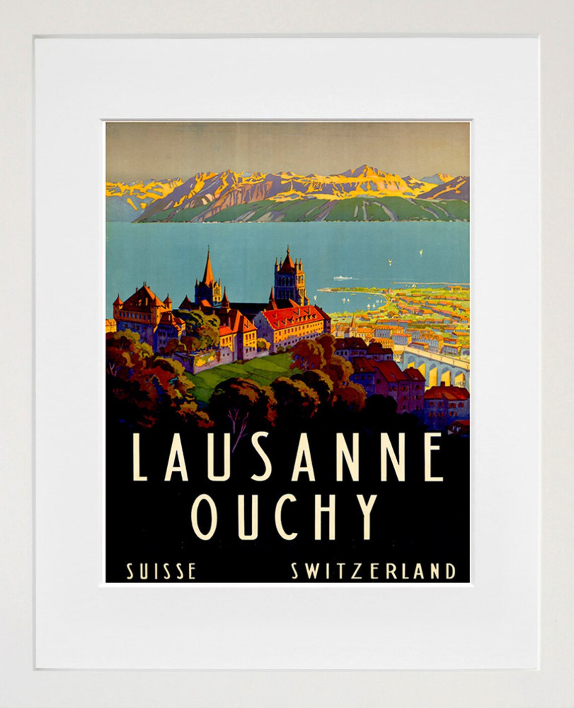 Switzerland Travel Poster, European Home Decor