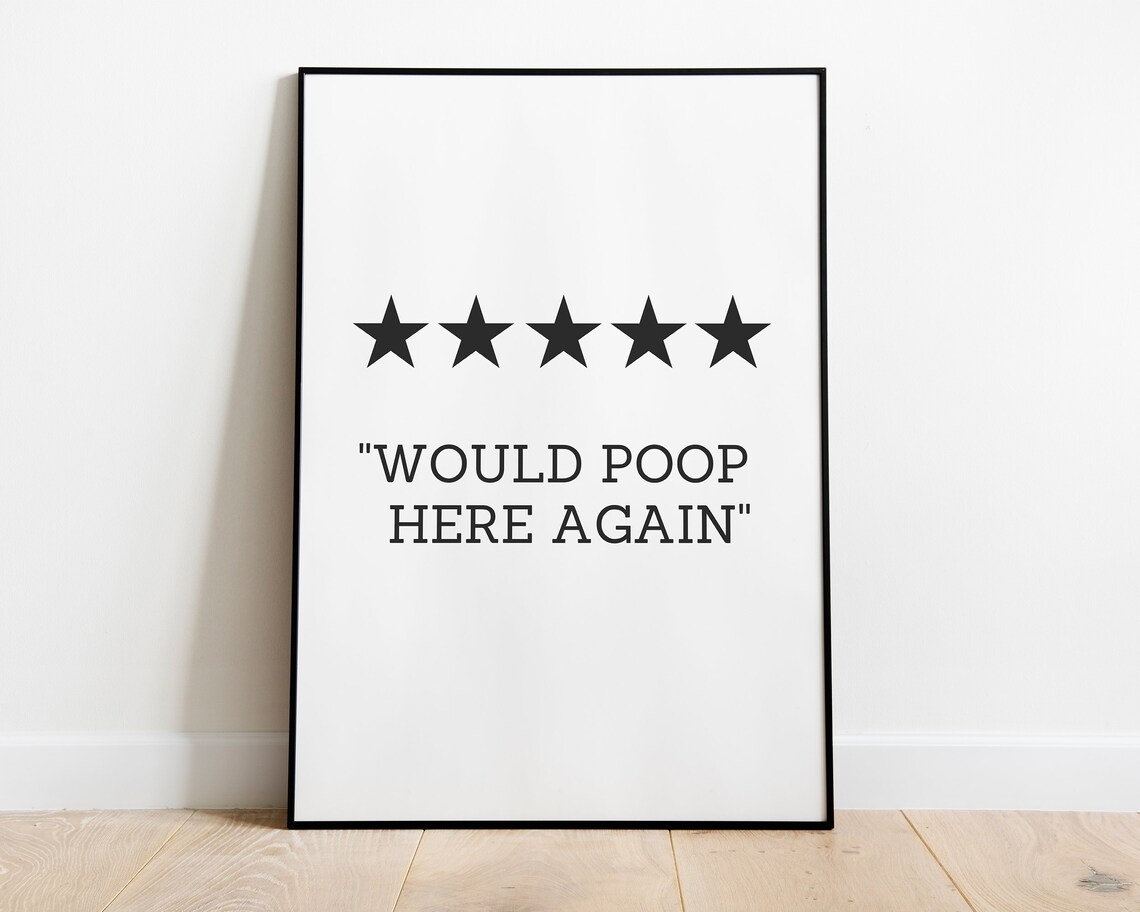 Poop Here Again Bathroom Quote Typography Art - Image 2