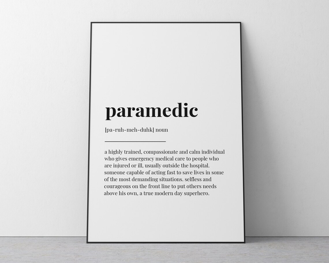 Paramedic Definition Print, Gift for Paramedic - Image 2