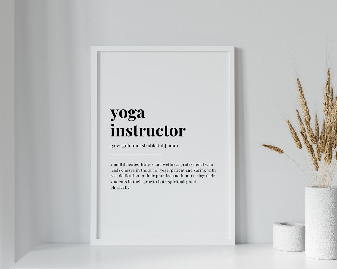Yoga Instructor Definition Typography Art Print - Image 2