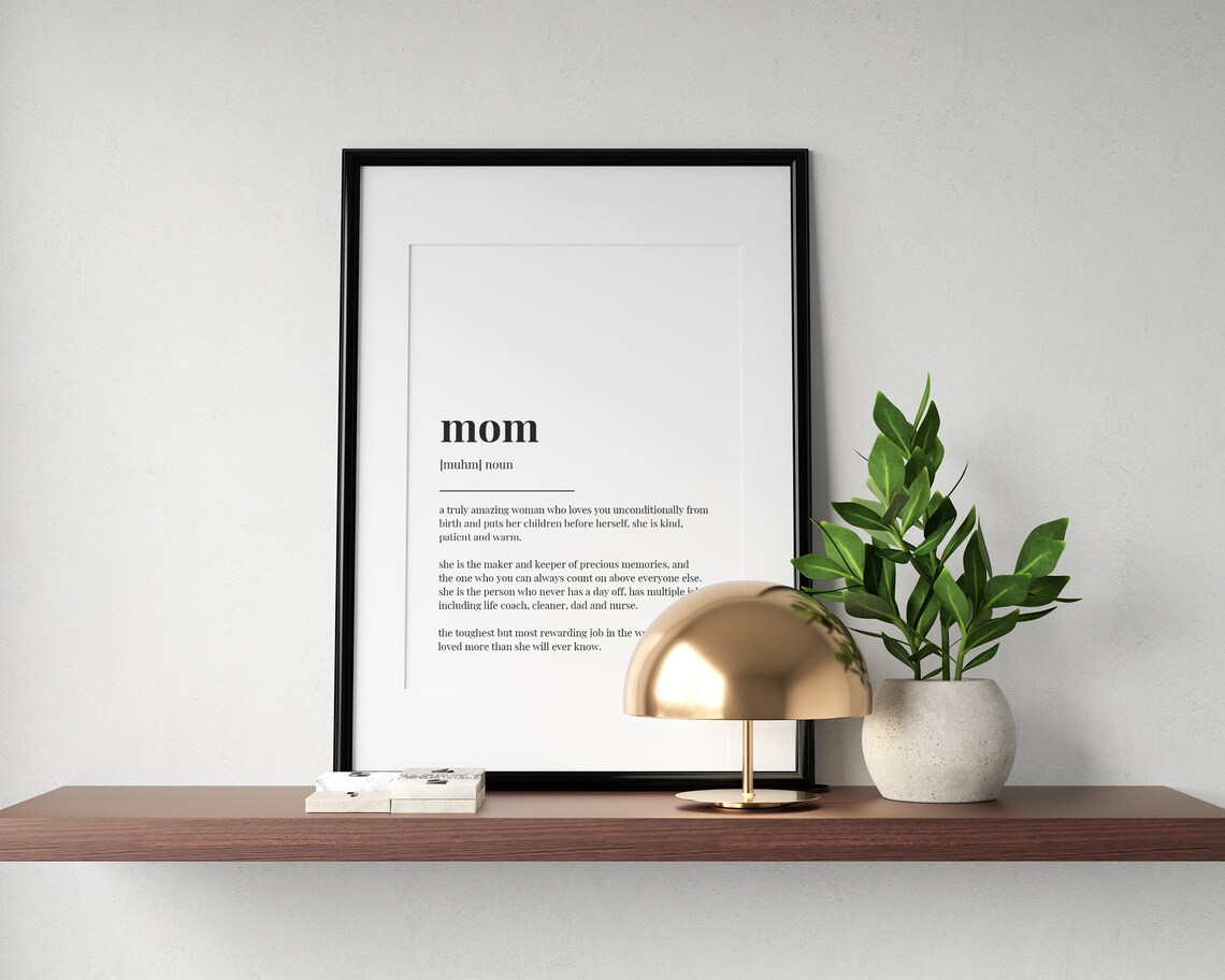 Mom Definition Meaning Typography Gift Art Print - Image 3