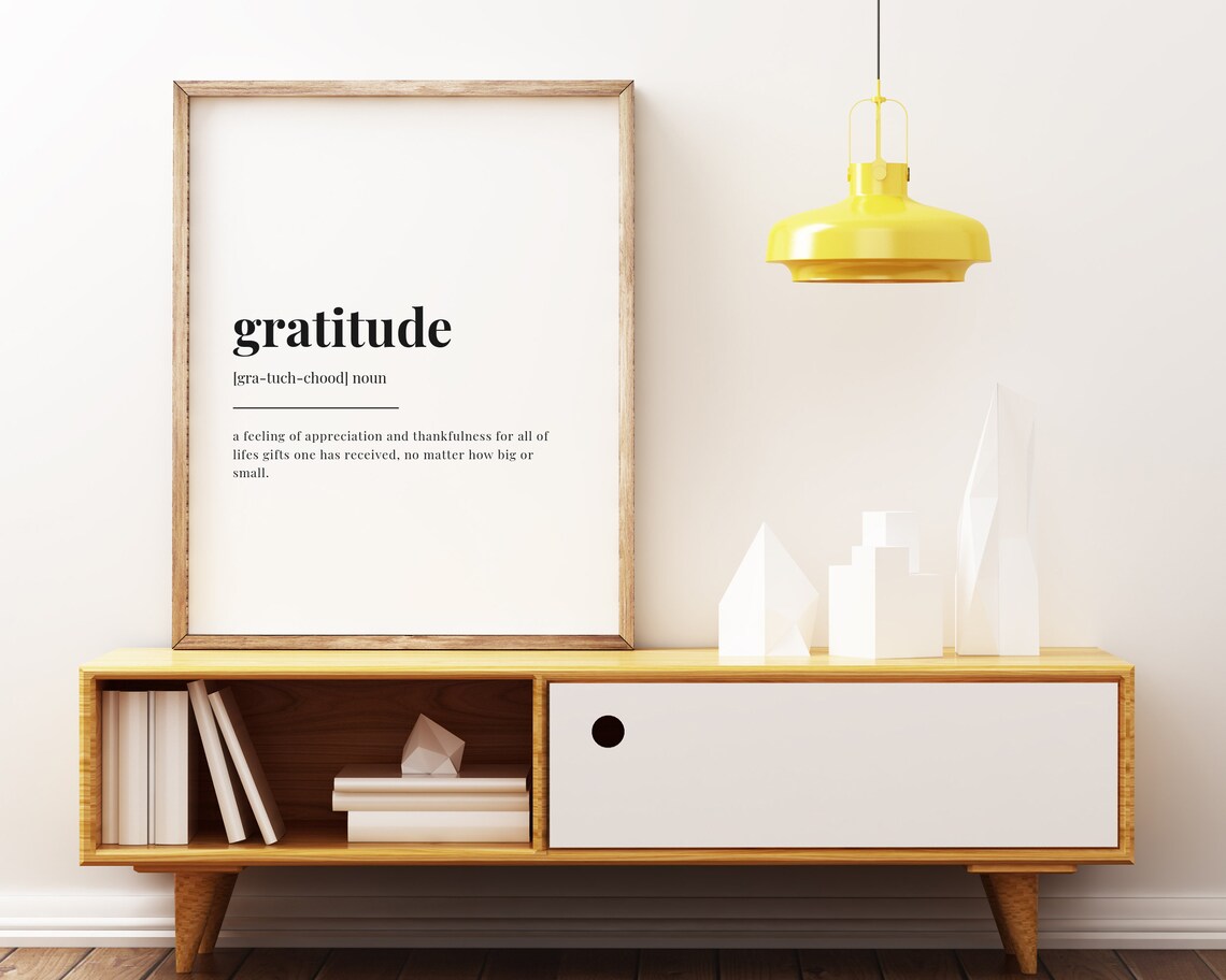 Gratitude Definition Quote Art Print - Image 2