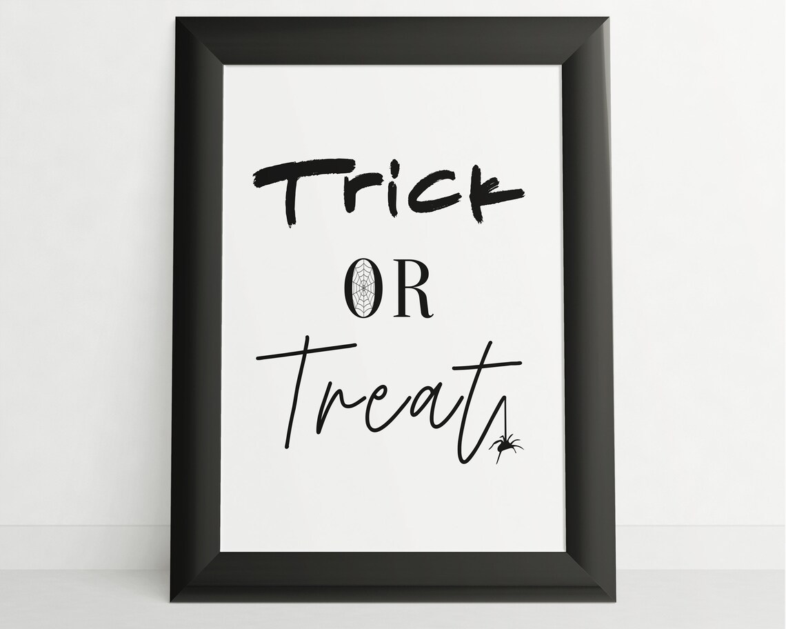 Trick Or Treat Halloween Spider Web Spooky Season Decor Poster - Image 3