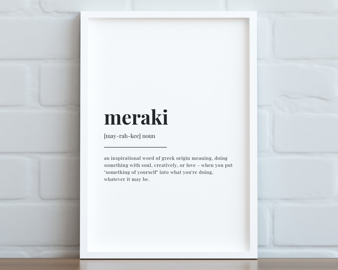 Meraki Definition Meaning Quote Art Print - Image 3