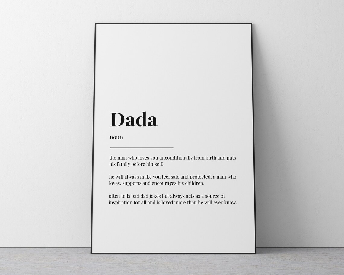 Dada Definition Quote Wall Art, Funny Dad Gift - Image 2