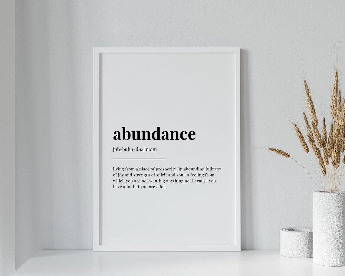 Abundance Definition Quote Poster Print - Image 2