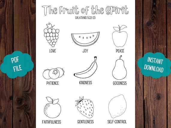 Fruit of the Spirit, Coloring Sheet Art Print
