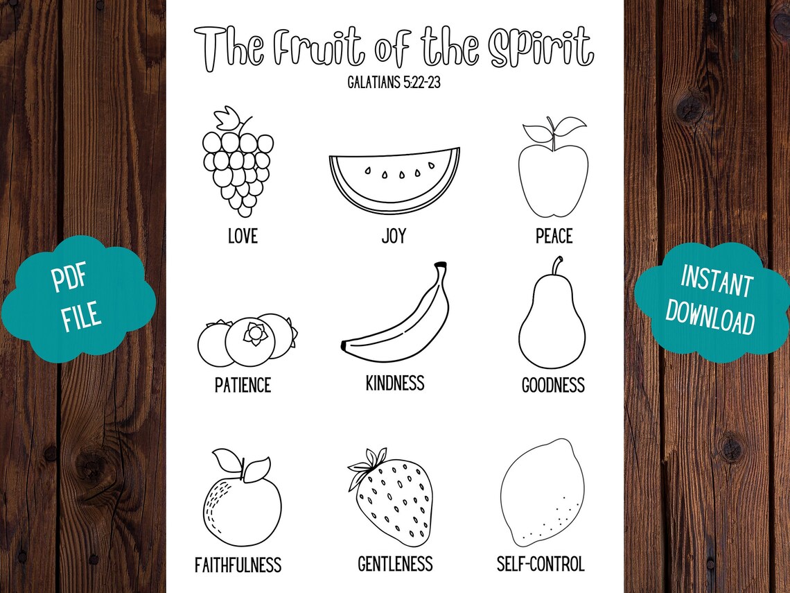 Fruit of the Spirit, Coloring Sheet Art Print