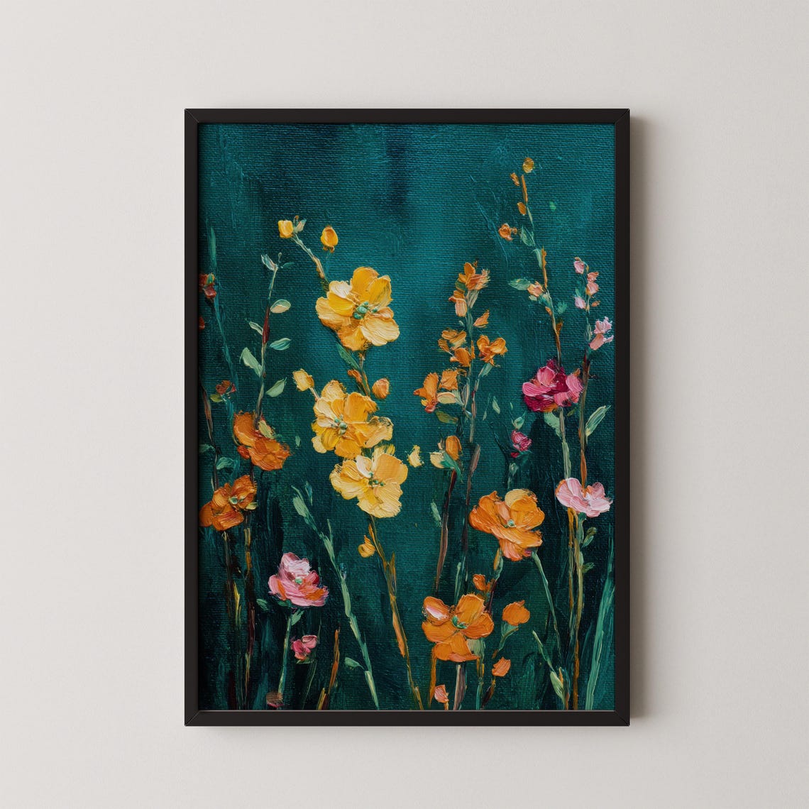 Dark Moody Botanical Floral Art Print