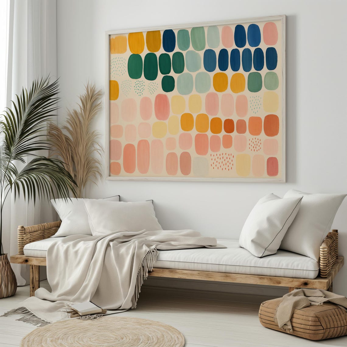Abstract Geometric Print Midcentury Modern Wall Art A0a524x36in Jpeg
