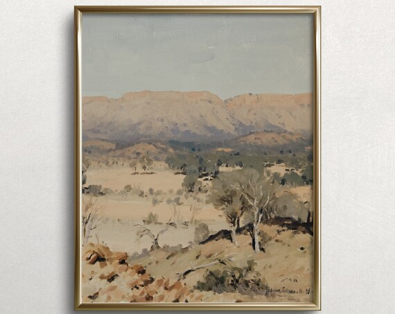Arizona Western Desert Vintage Landscape Art Print