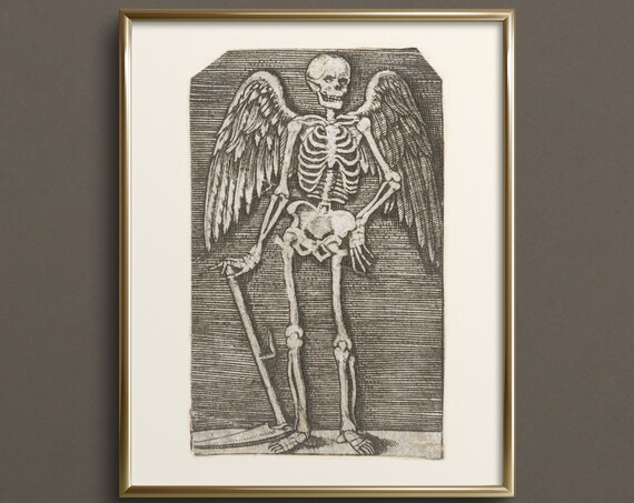 Grim Reeper Print Skeleton Art Moody Wall Art Dark Academia Art Prints Dark Art Print Da56